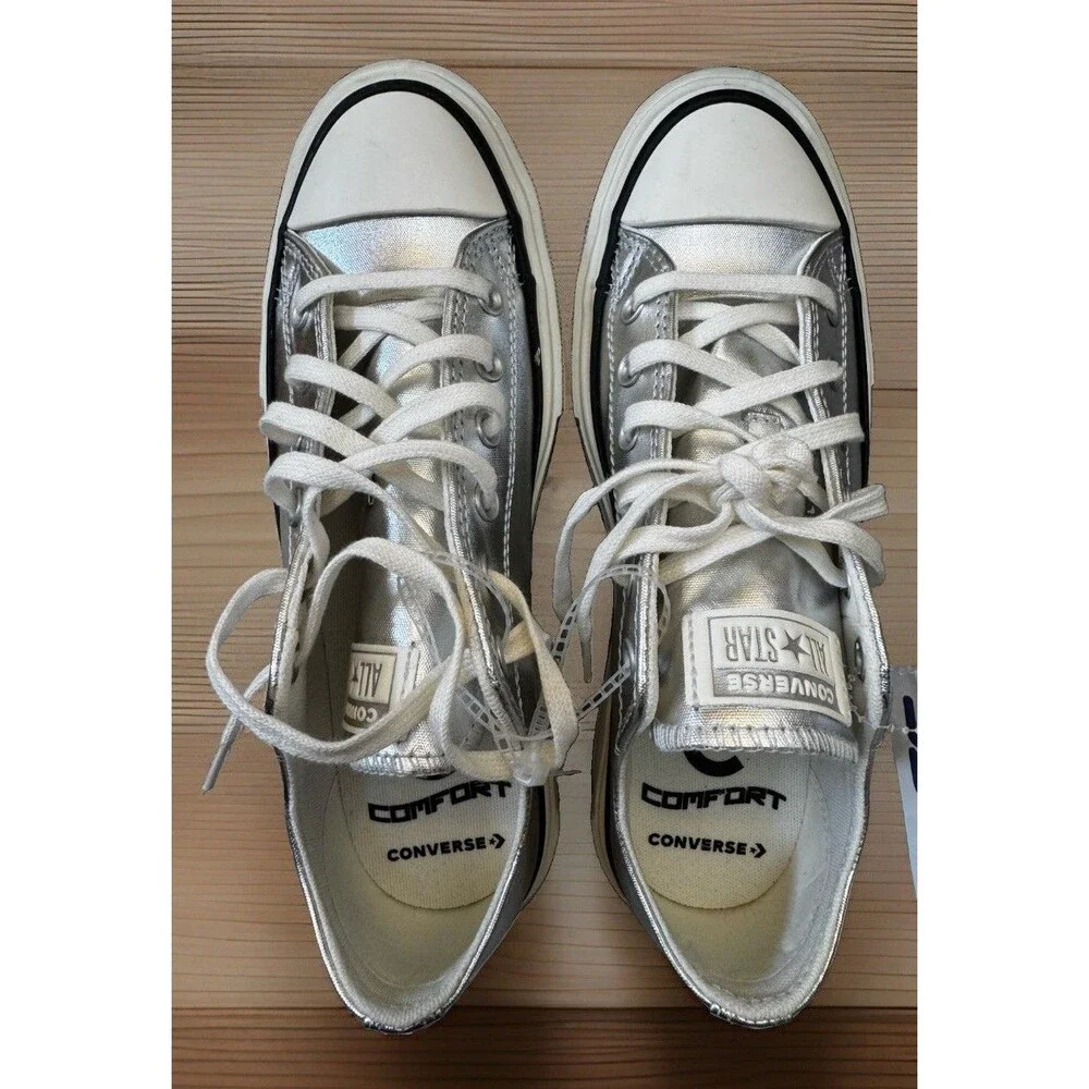 CONVERSE W/12.5 M/10.5 Chuck Taylor All Star Lift Double Stack Platform Metallic